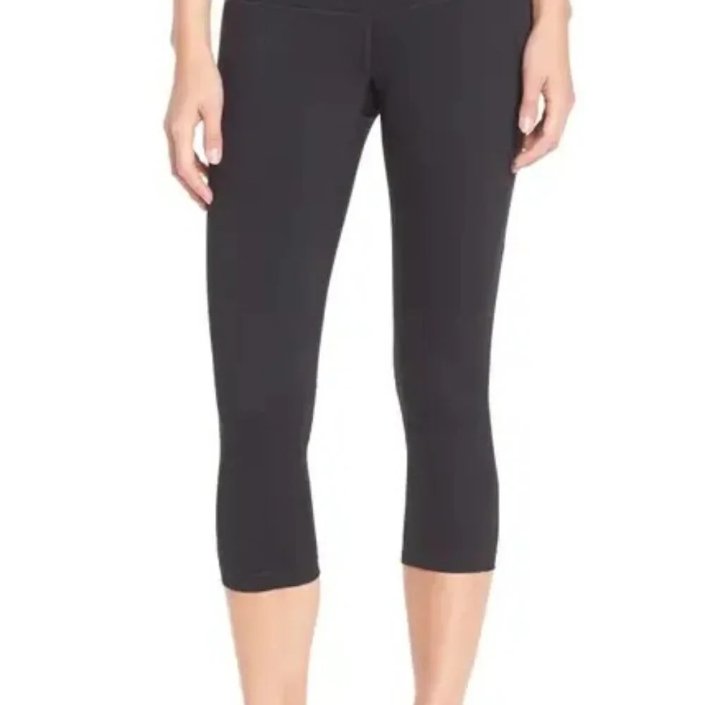 Zella 'Hatha' High Waist Crop Leggings, Small, Black - Picture 3 of 8